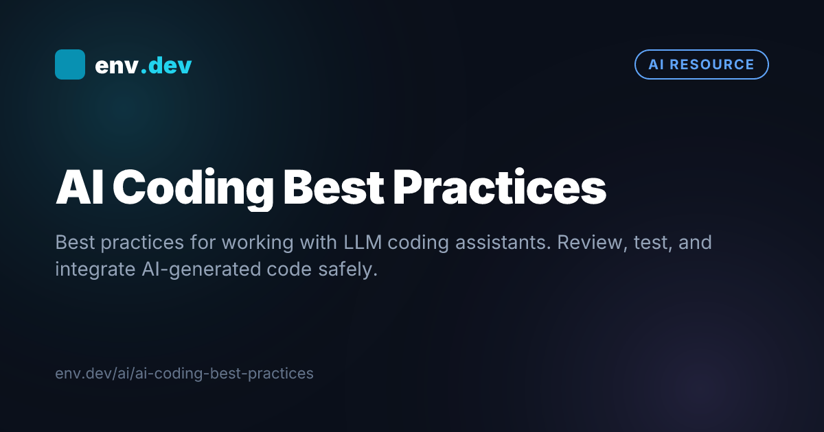 AI Coding Best Practices — env.dev