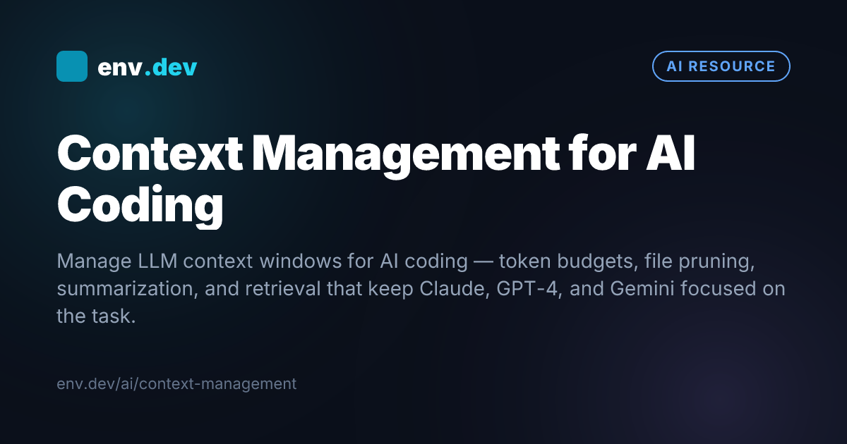 Context Management for AI Coding — env.dev