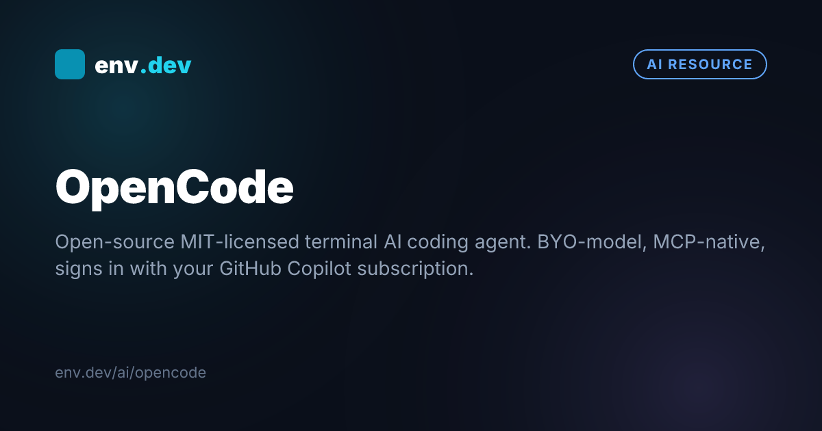 OpenCode — env.dev
