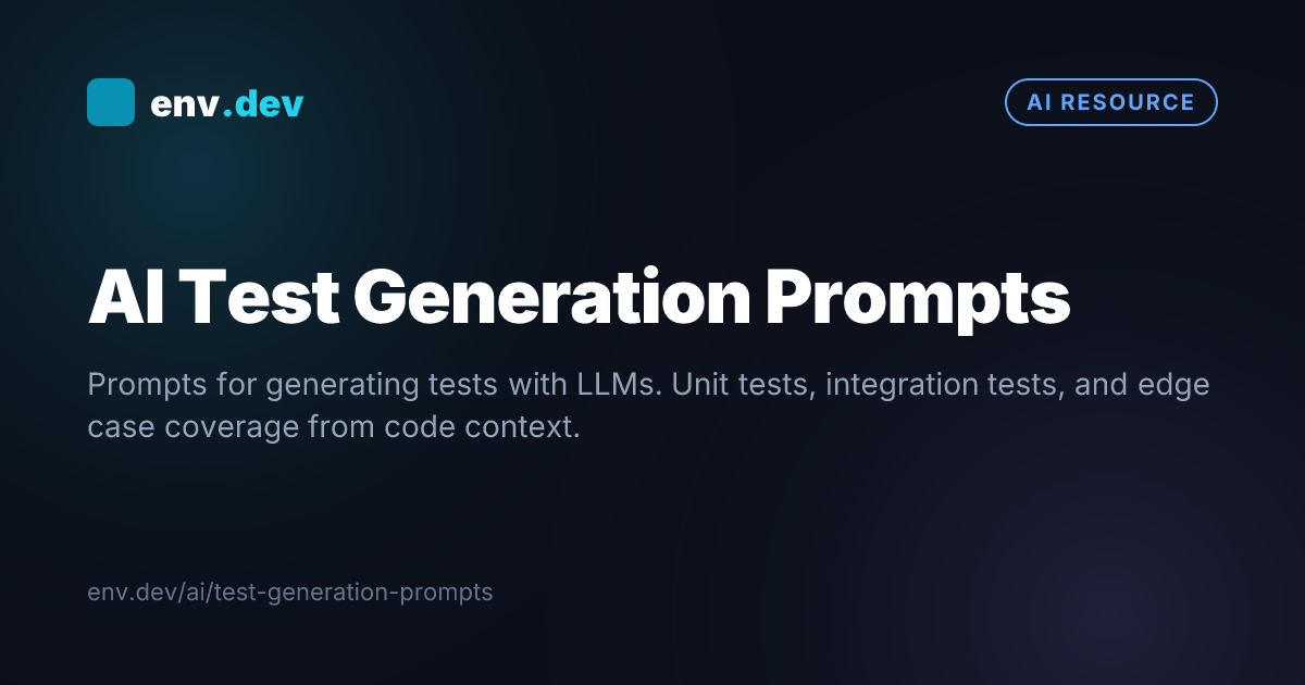 AI Test Generation Prompts — env.dev