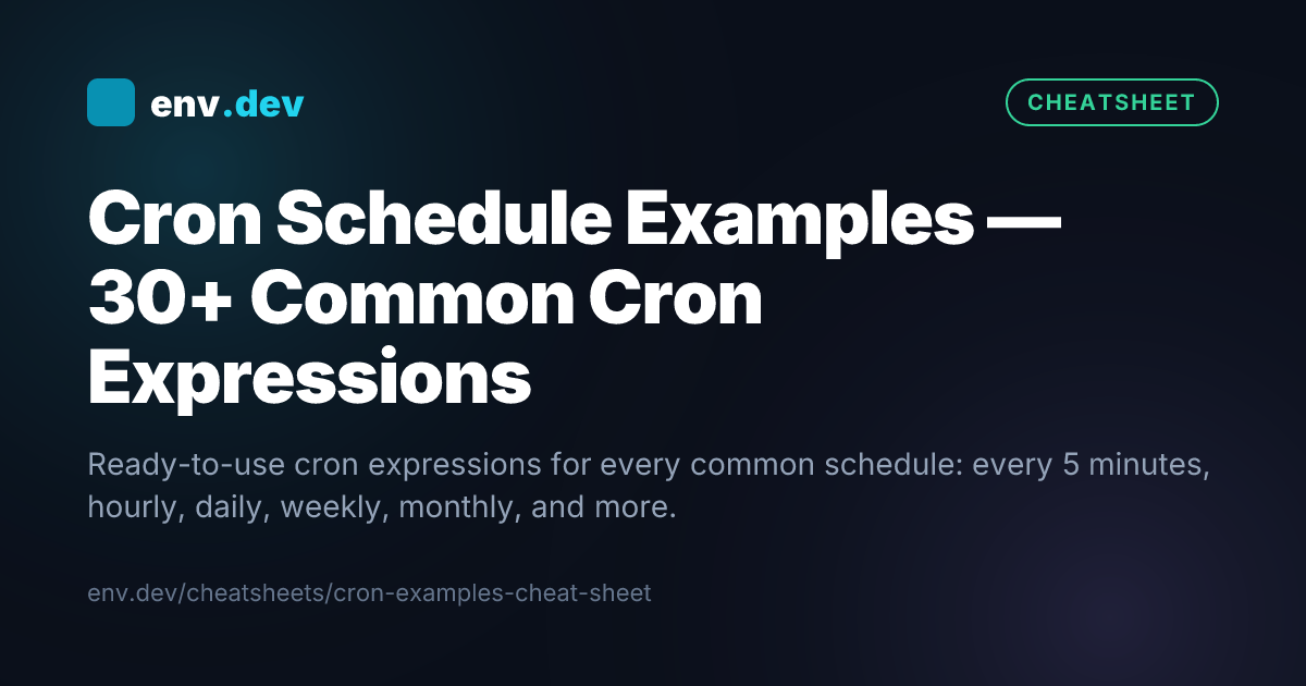 Cron Schedule Examples — 30+ Common Cron Expressions — env.dev