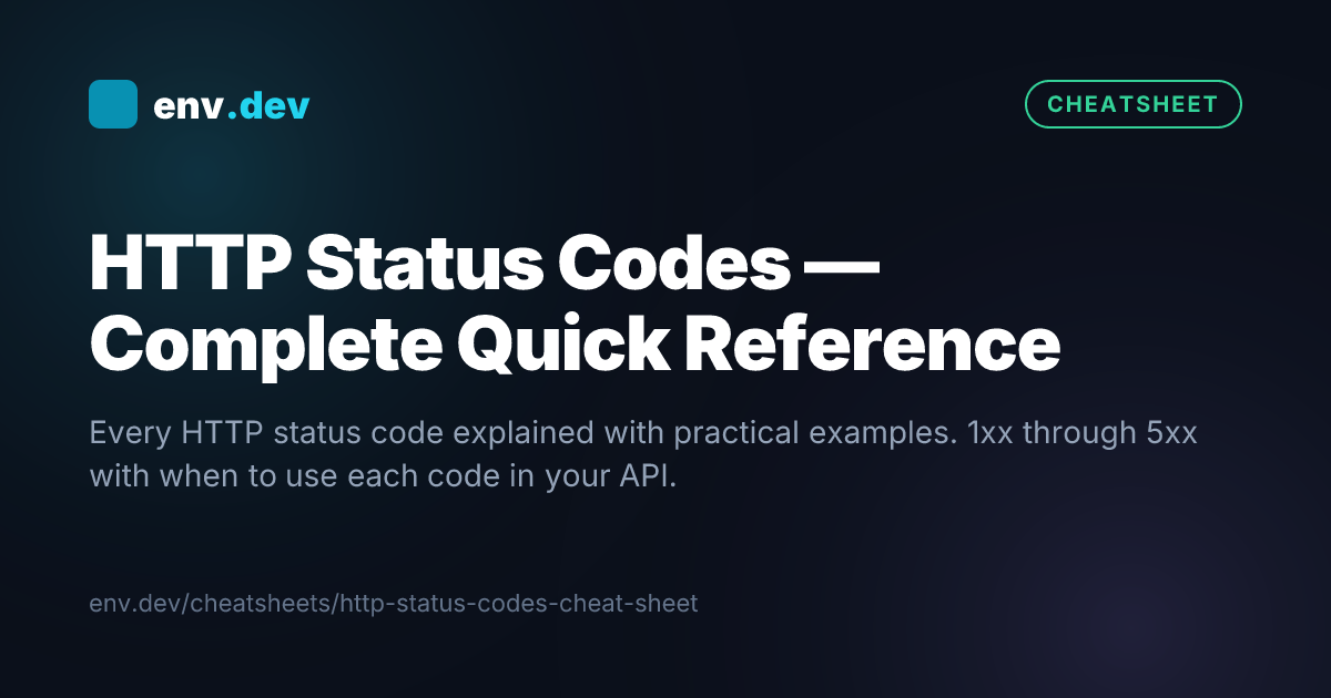HTTP Status Codes — Complete Quick Reference — env.dev