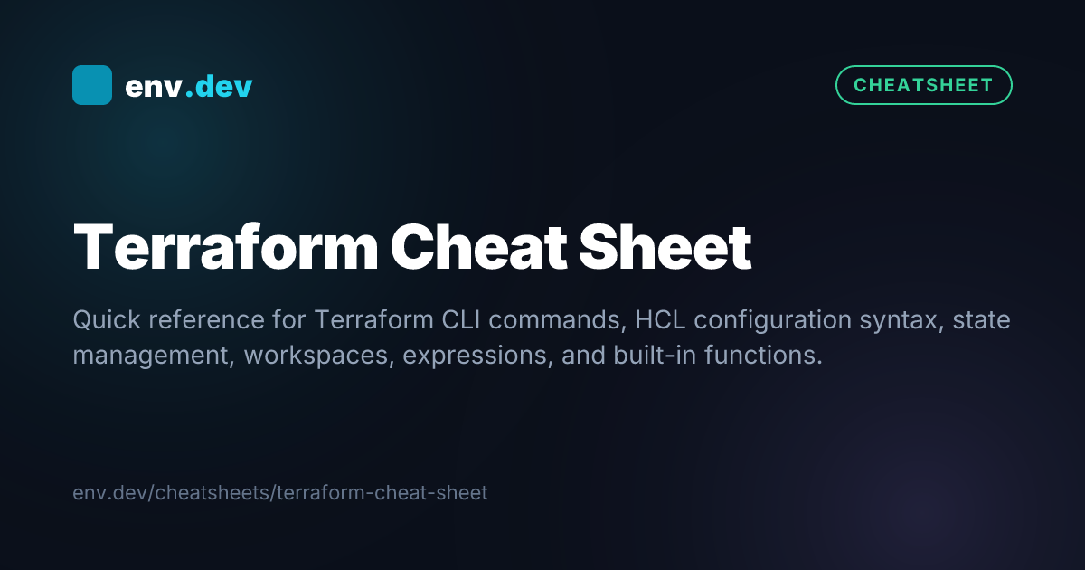 Terraform Cheat Sheet — env.dev