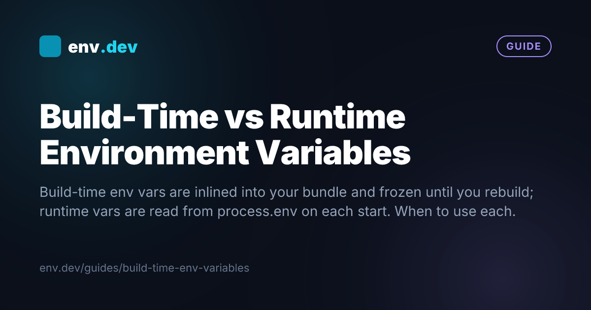 Build-Time vs Runtime Environment Variables — env.dev