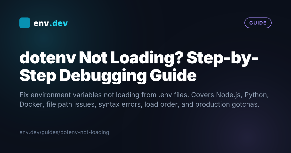 Devs Guide dotenv Not Loading? Step-by-Step Debugging Guide — env.dev