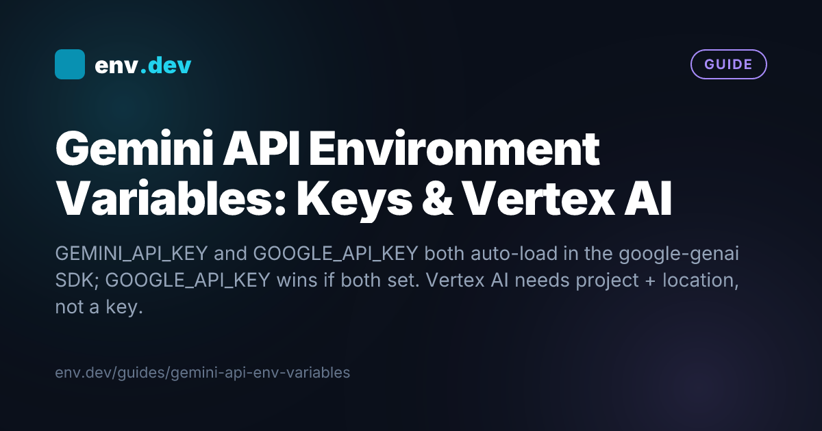 Gemini API Environment Variables: Keys & Vertex AI — env.dev