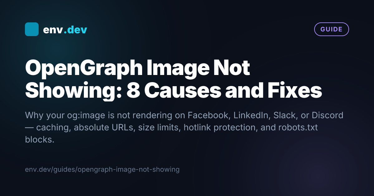 Not Using Image OpenGraph Image Not Showing: 8 Causes and Fixes — env.dev