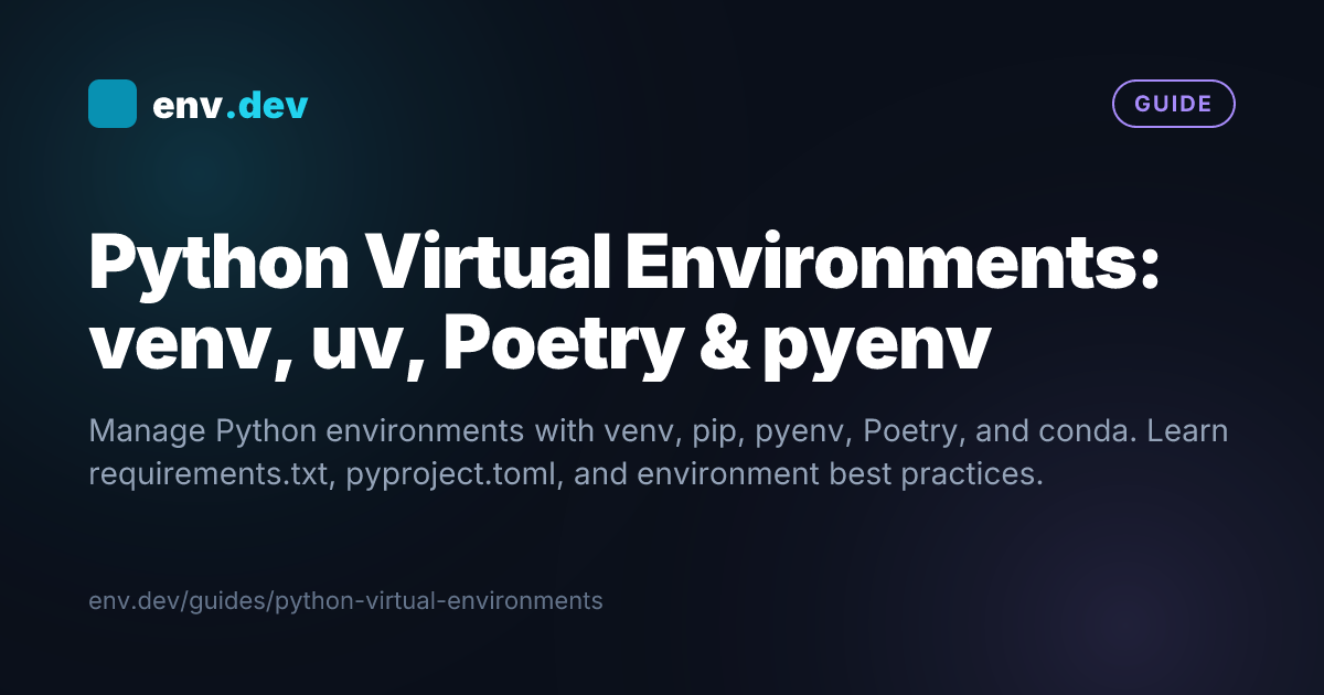 Python Virtual Environments: venv, uv, Poetry & pyenv — env.dev
