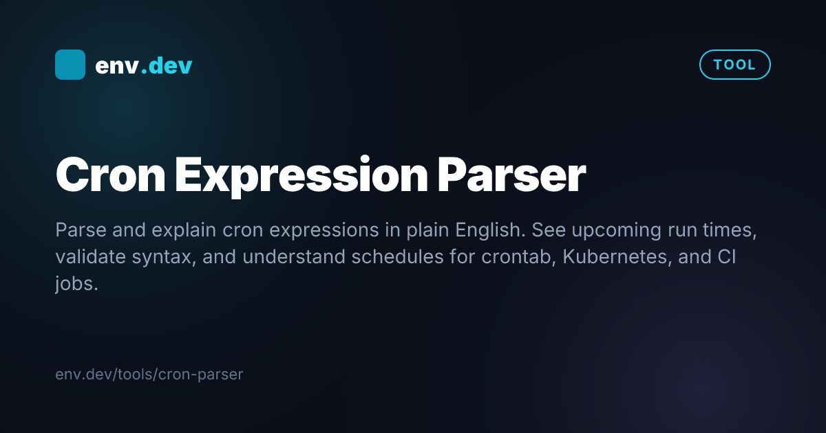 Cron Expression Parser Online — Free | env.dev