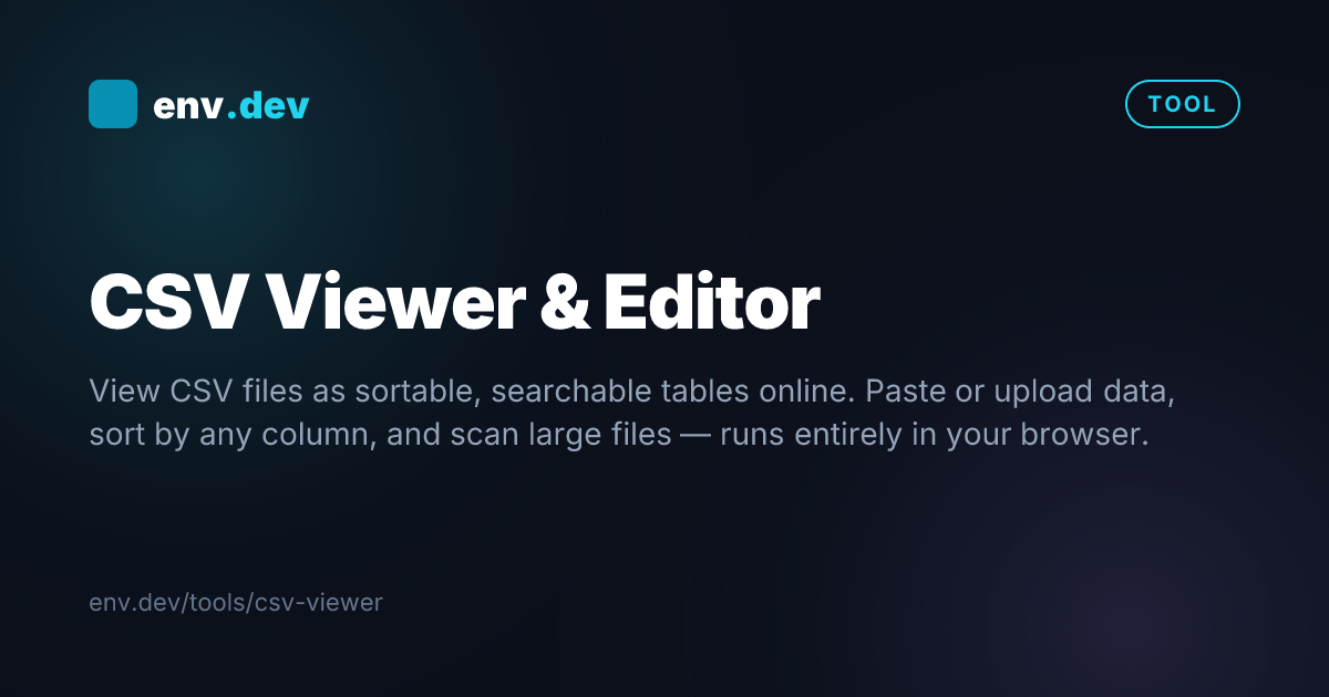 CSV Viewer & Editor Online — Free | env.dev
