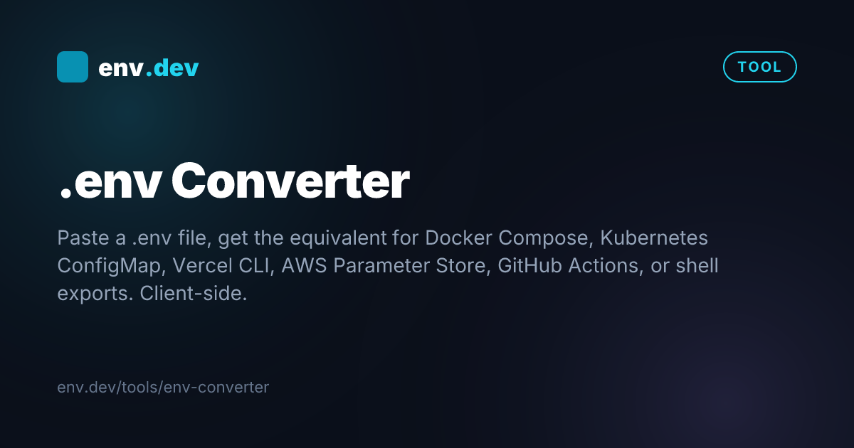 Shell Senv .env Converter Online — Free | env.dev