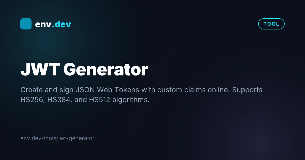 JWT Generator Online — Free | env.dev
