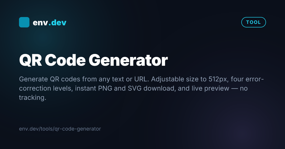 QR Code Generator Online — Free | env.dev