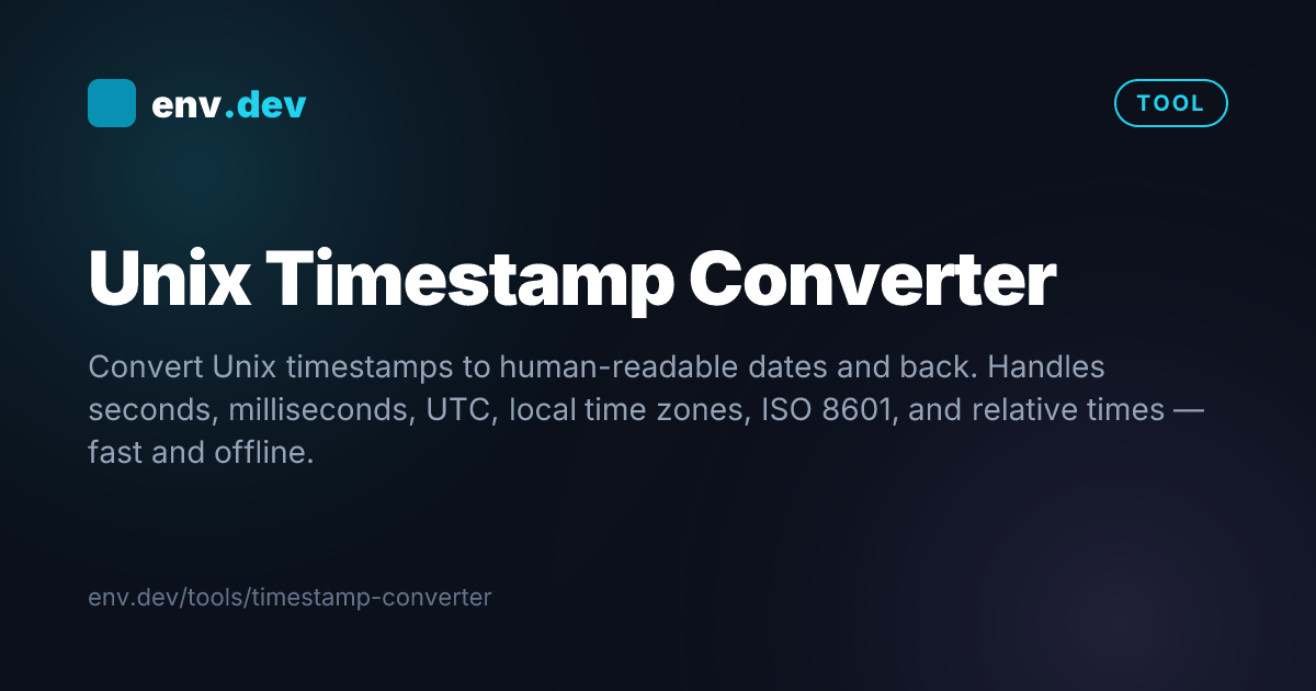 Unix Timestamp Letters Unix Timestamp Converter Online — Free | env.dev