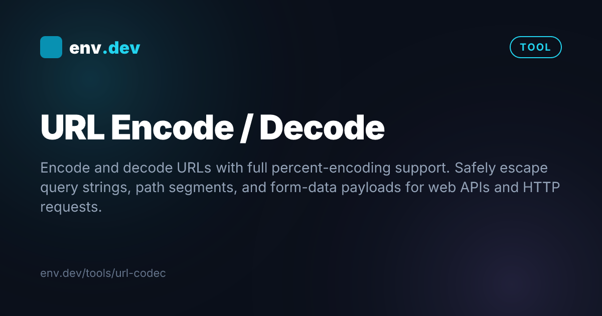 URL Encode / Decode Online — Free | env.dev