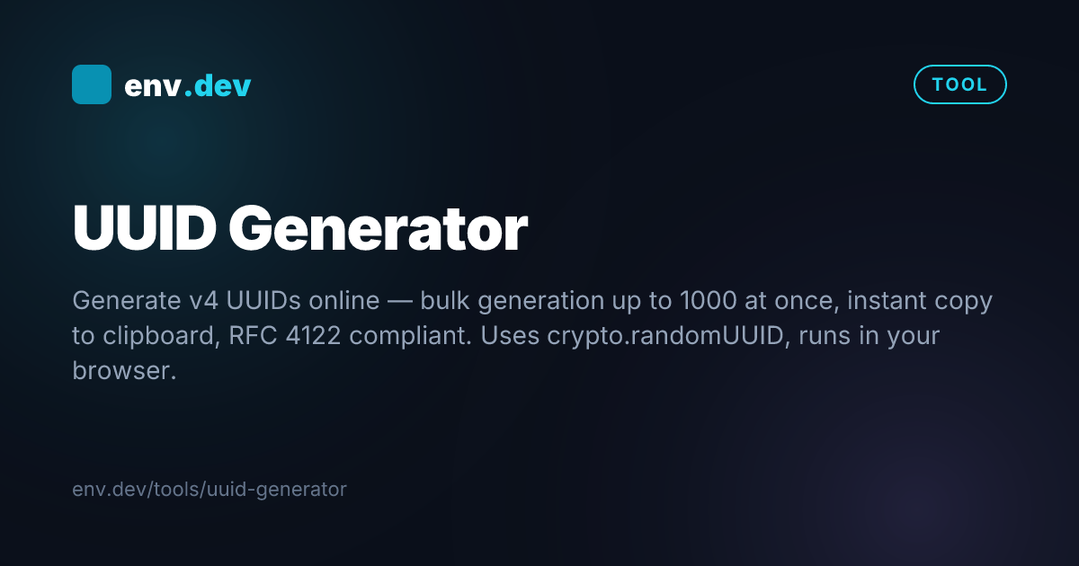 UUID Generator Online — Free | env.dev