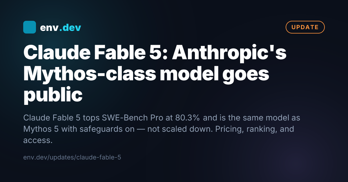 Claude Fable 5: Anthropic's Mythos-class model goes public — env.dev